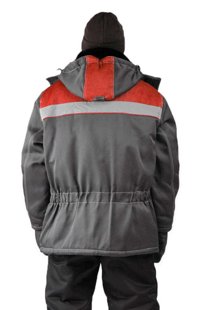 Куртка зимняя "УРАЛ" цвет: т.серый/красный