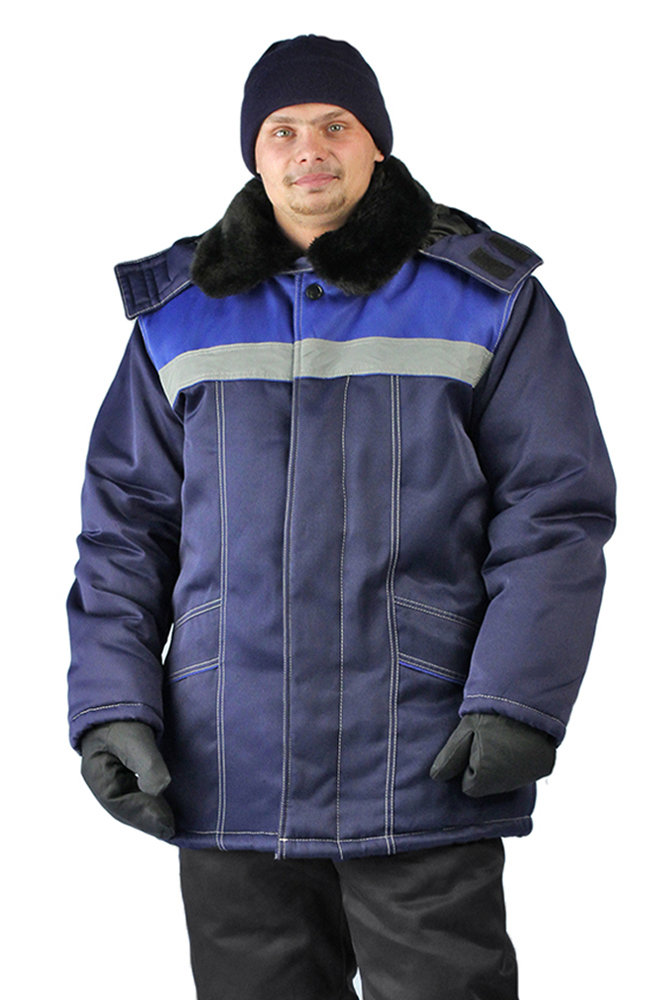 Куртка зимняя "УРАЛ" цвет: т.синий/василек